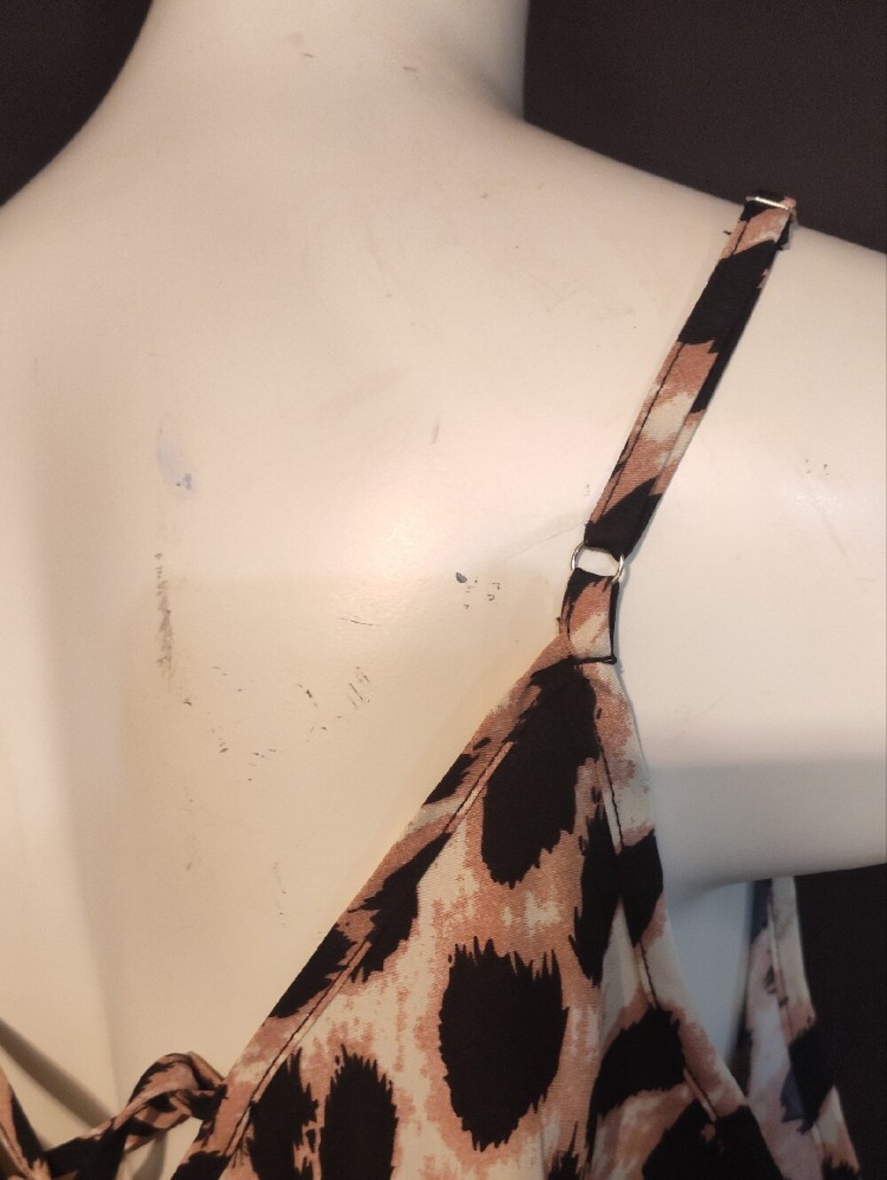Leopard Print  Shorts Romper - Black & Cream - Picture 5 of 6